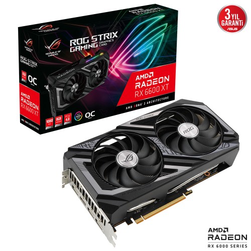 ASUS ROG-STRIX-RX6600XT-O8G-GAMING 8GB GDDR6 HDMI DP 128BİT