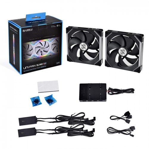 LIAN LI UNI FAN SL140 BLACK 2x140MM RGB KASA FANI LIAN LI UNI FAN SL140 BLACK 2x140MM RGB KASA FANI