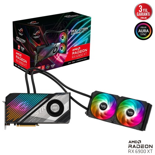 ASUS ROG-STRIX-LC-RX6900XT-T16G-GAMING 16GB GDDR6 HDMI DP 256BİT ASUS ROG-STRIX-LC-RX6900XT-T16G-GAMING 16GB GDDR6 HDMI DP 256BİT