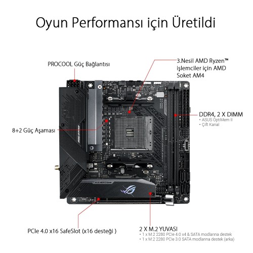 ASUS ROG STRIX B550-I GAMING DDR4 5100Mhz mATX AM4 ASUS ROG STRIX B550-I GAMING DDR4 5100Mhz mATX AM4