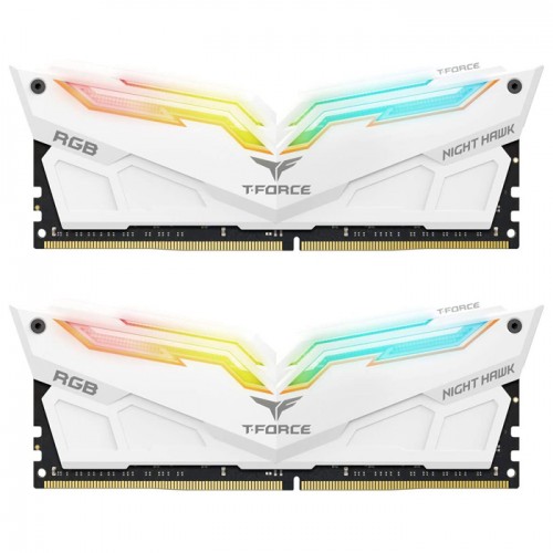 Team T-Force Night Hawk RGB White 16GB (2x8GB) 3200MHz CL16 DDR4 Gaming Ram (TF15D416G3200HC16CDC01)