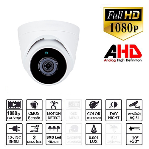EZCOOL EZ-5120HD 2MP 2.8MM 18SMD AHD DOME EZCOOL EZ-5120HD 2MP 2.8MM 18SMD AHD DOME
