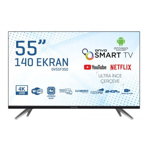 ONVO OV55F350 55” UHD 4K ANDROİD SMART LED TV ONVO OV55F350 55” UHD 4K ANDROİD SMART LED TV